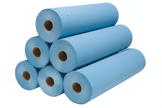 Draps d'examen Plastifie BLEU a 2 plis